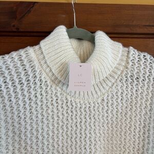 LC Lauren Conrad Cream Cowl Neck Sweater/Poncho